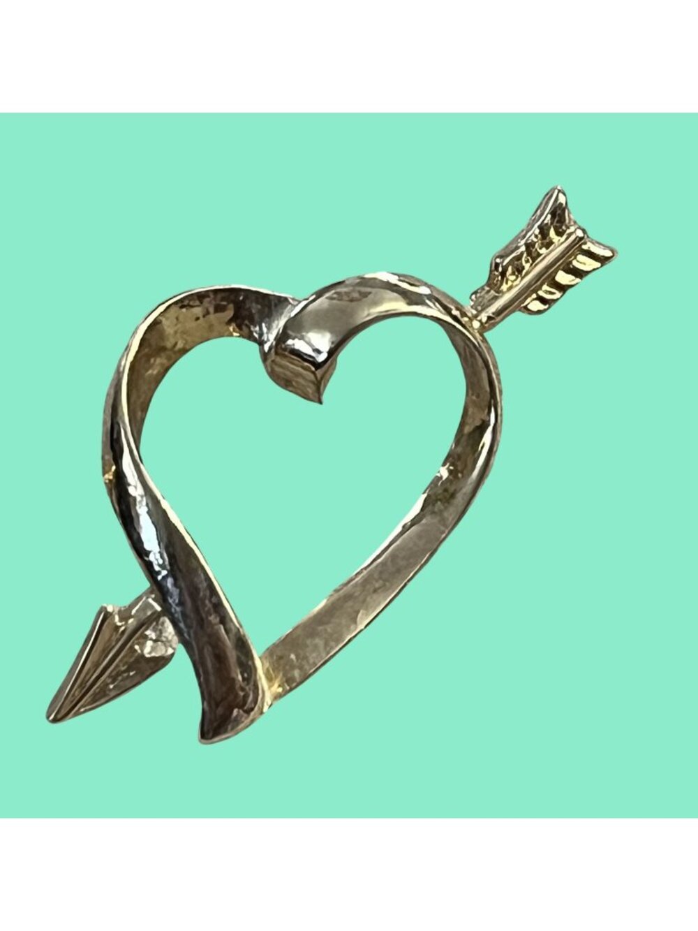 1980s Avon Gold-Tone Heart With Arrow Tie Tack Pin